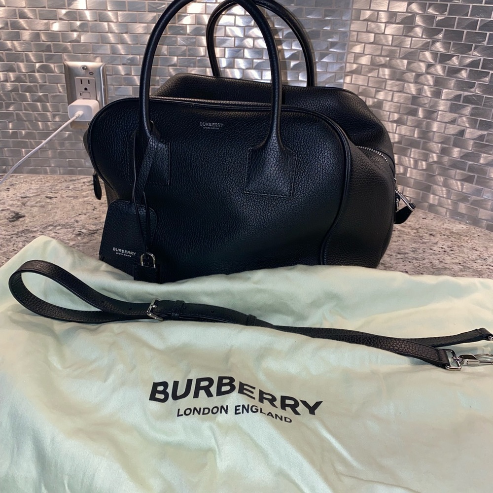 Burberry Soft Black Pebble Leather Bag